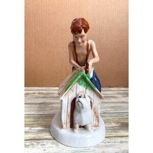 1981 Royal Doulton Childhood Days "As Good as New" HN 2971 Figurine Boy & Dog